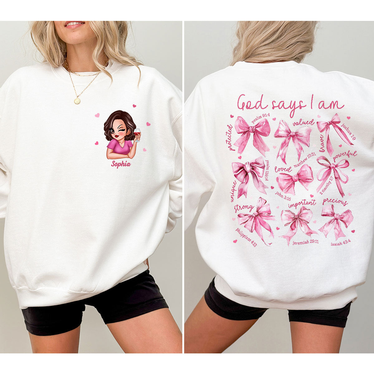 God Says I Am Coquette  Gift For Yourself Personalized Double Sided Sweatshirt