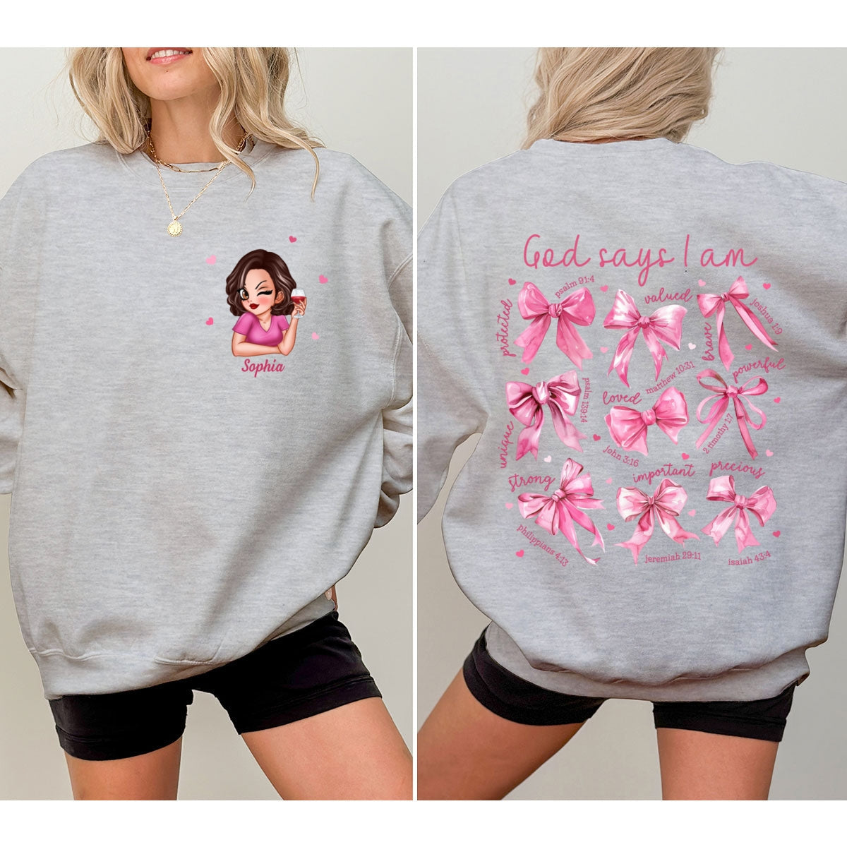 God Says I Am Coquette  Gift For Yourself Personalized Double Sided Sweatshirt