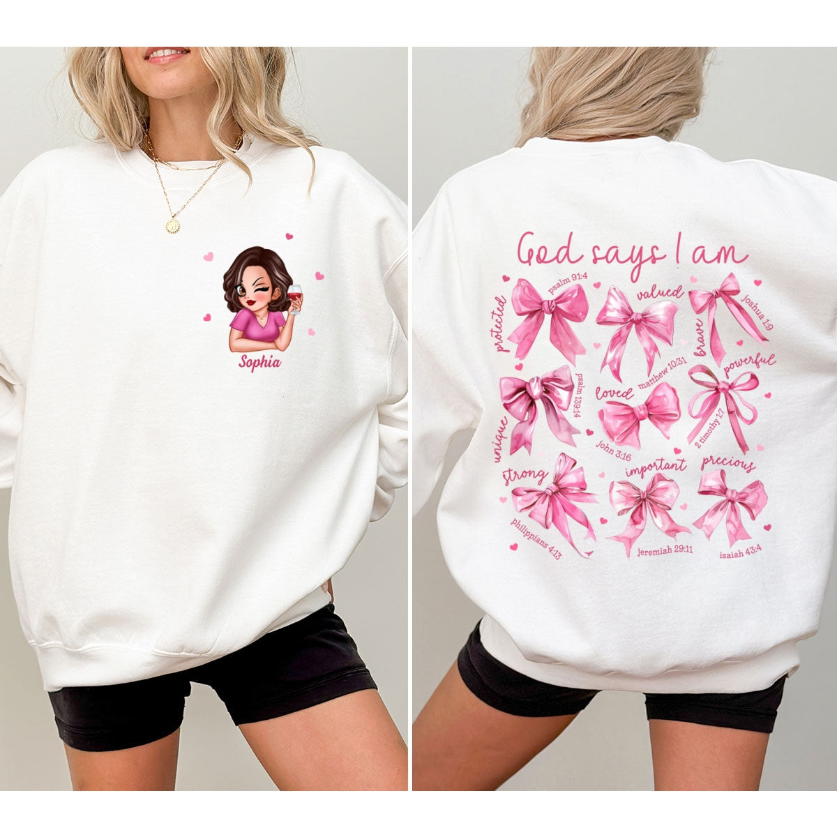 God Says I Am Coquette  Gift For Yourself Personalized Double Sided Sweatshirt