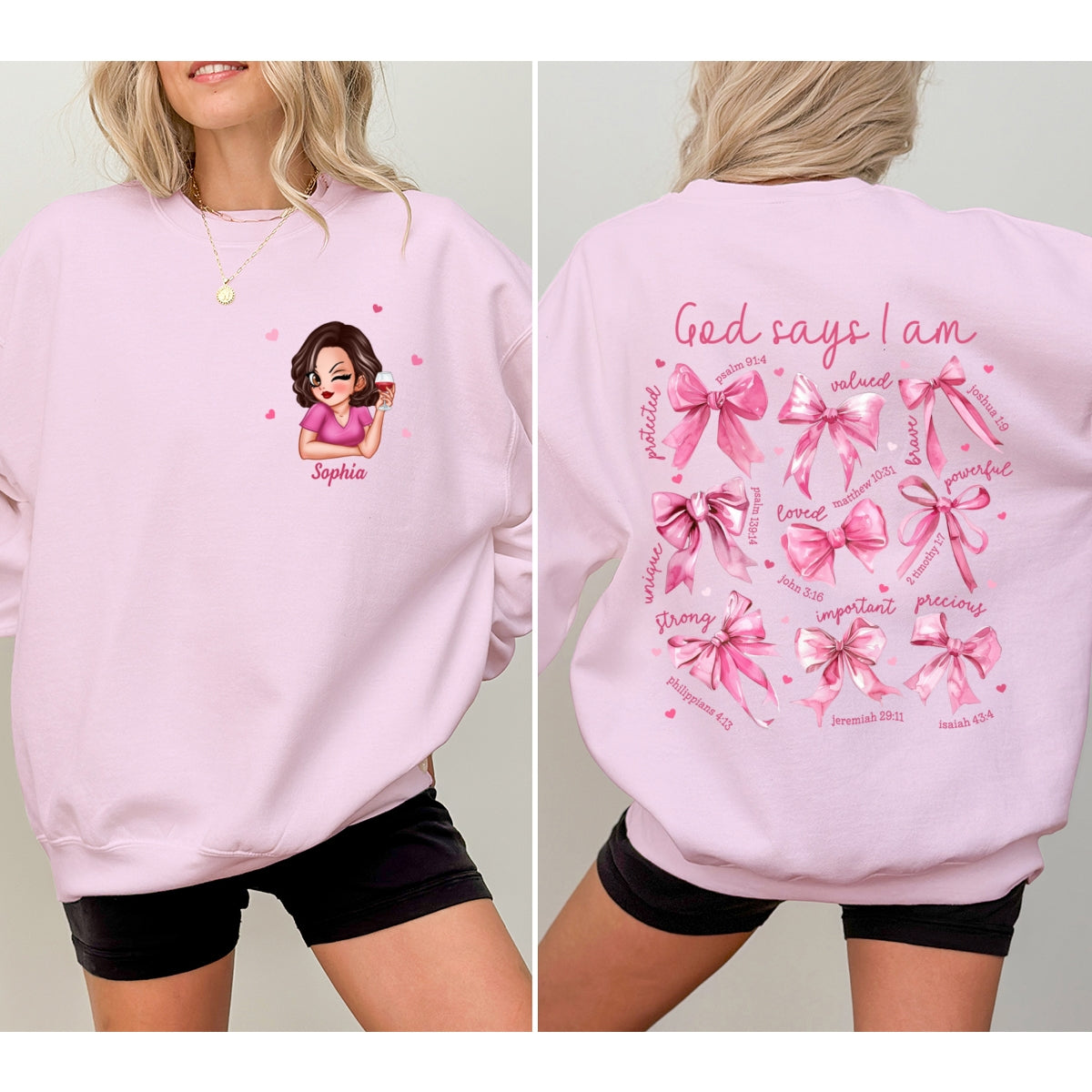 God Says I Am Coquette  Gift For Yourself Personalized Double Sided Sweatshirt