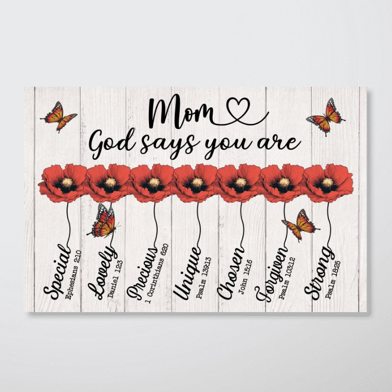 God Says You Are Gift For Mom Grandma Personalized Horizontal Poster