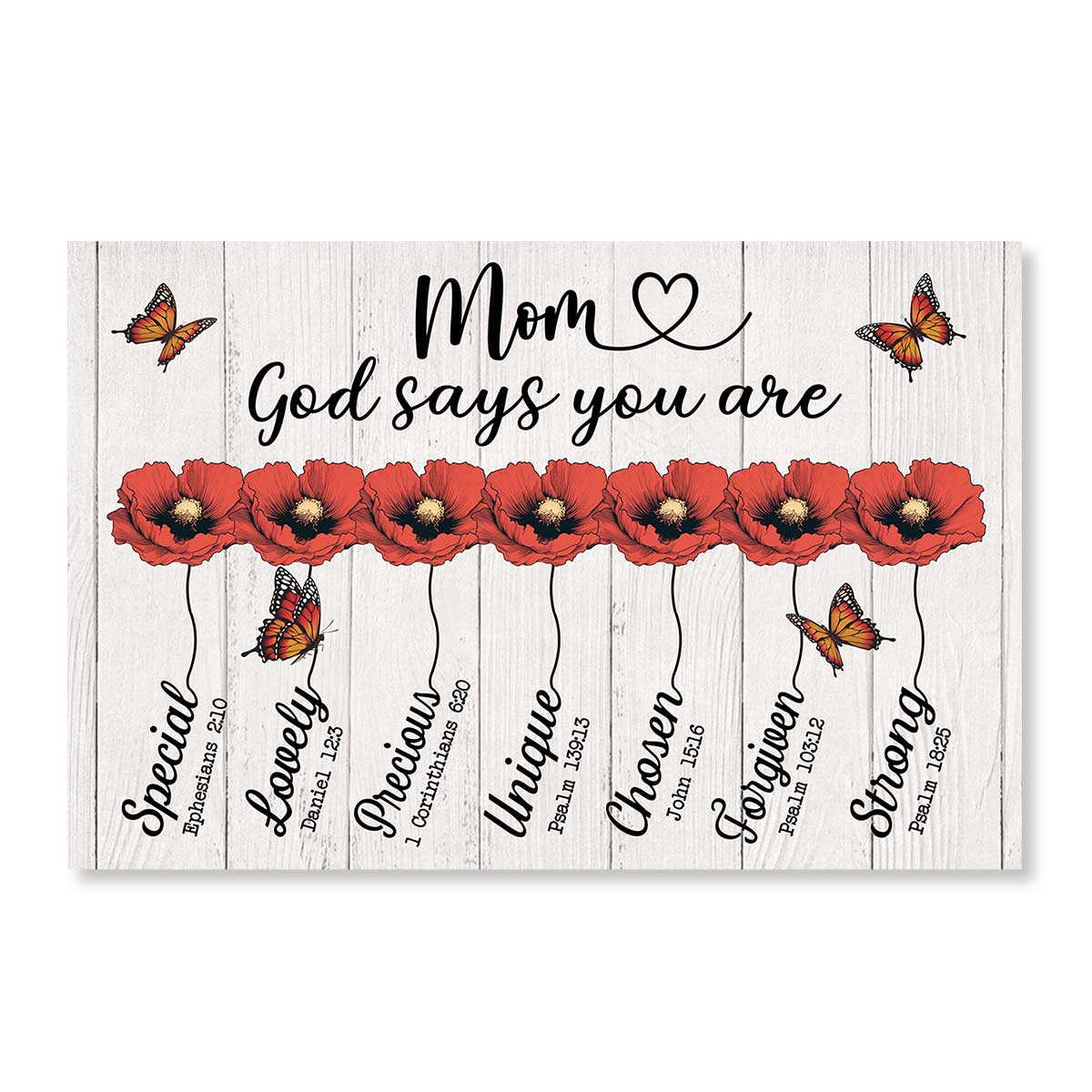 God Says You Are Gift For Mom Grandma Personalized Horizontal Poster
