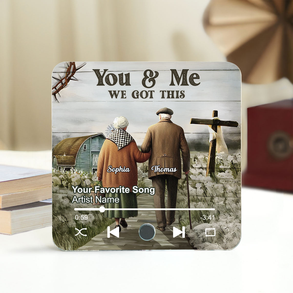 God Knew My Heart Needed You Old Couple Personalized Music Fridge Magnet, Anniversary  Gift For Him, For Her